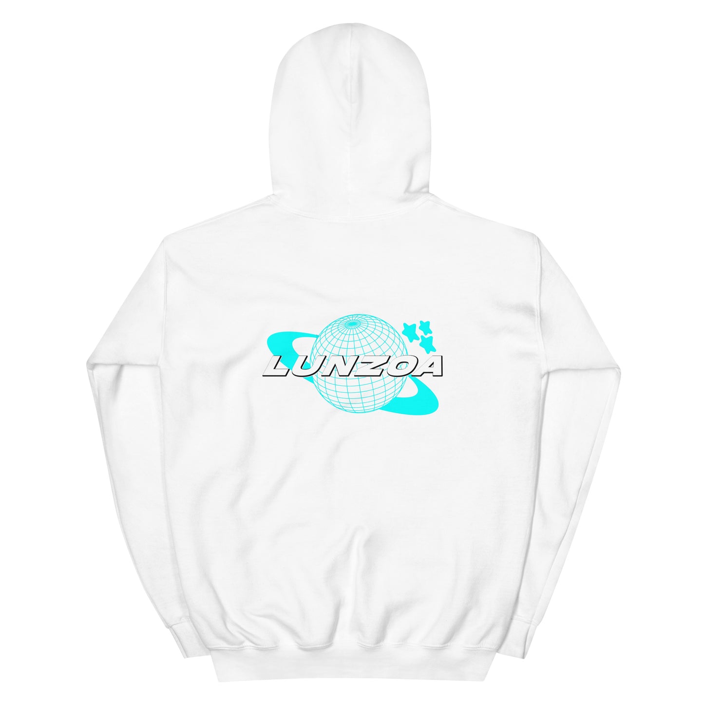 LunzoaDesigns White-Turquoise Hoodie