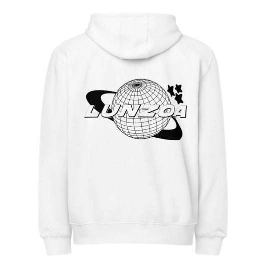 LunzoaDesigns Zip-Up White Hoodie