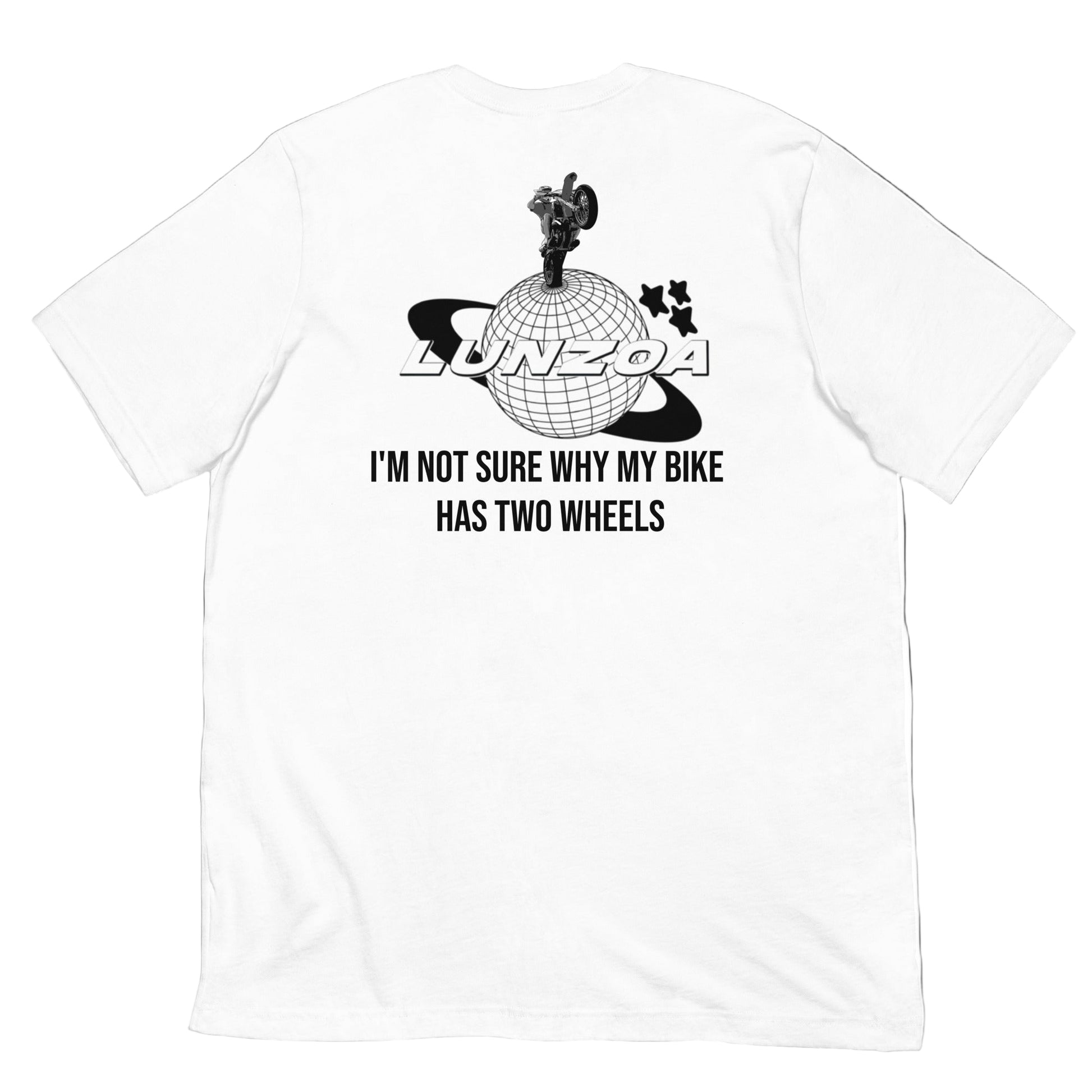 LunzoaDesigns Two Wheels White Tee
