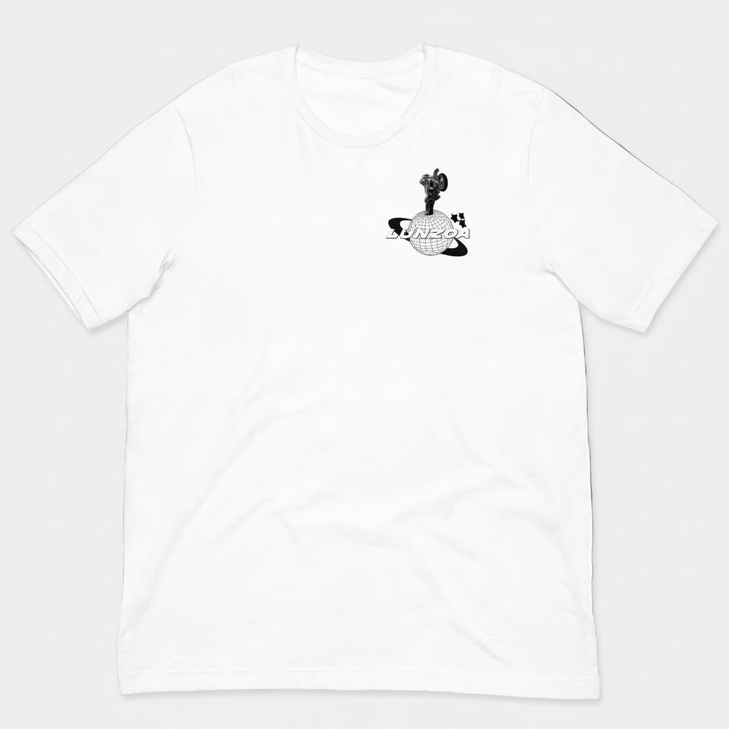 LunzoaDesigns Two Wheels White Tee
